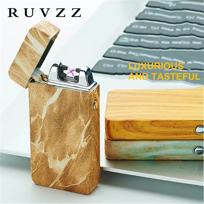 Double Arc Cross USB Lighter Rechargeable Flameless Windproof