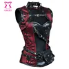 Corzzet Sexy Rettro Purple Brocade Steel Boned Steampunk Overbust Corset With Jacket Waist Slimming Gothic Corsets Plus Size 6XL ► Photo 2/6