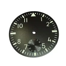 38,9 мм черный светящийся циферблат белый Номера подходит с ручным заводом 6498 ST36 механические часы движение