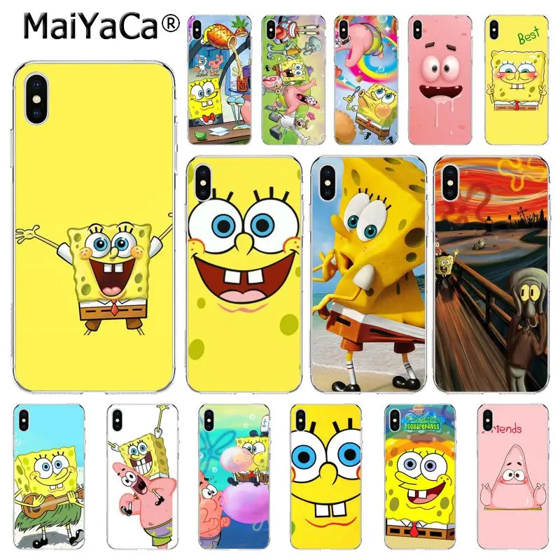 

MaiYaCa SpongeBob SquarePants Sponge Bob Phone Case For iphone 11 Pro 11Pro Max 8 7 6 6S Plus 5 5S SE XR X XS MAX