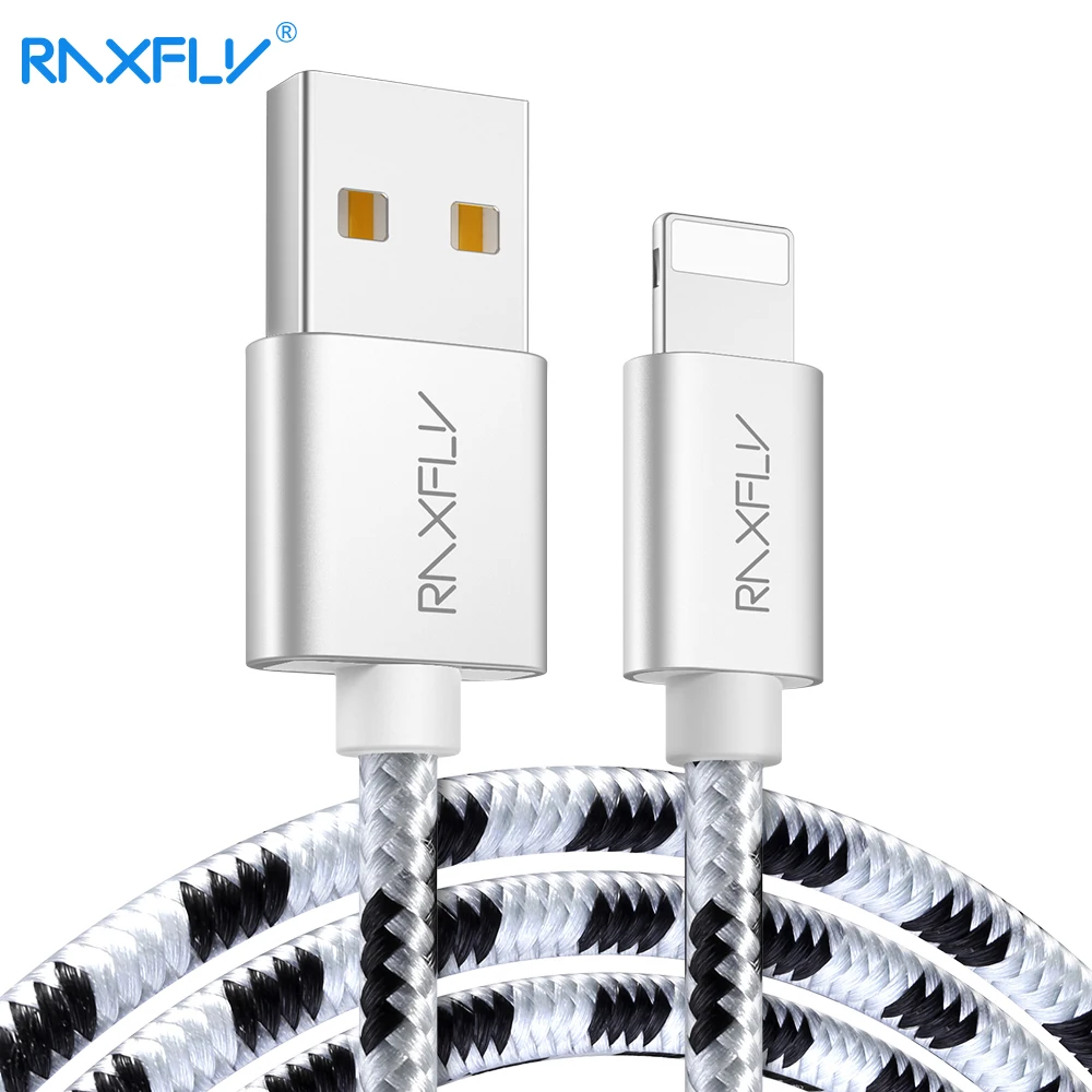 USB кабель RAXFLY для iPhone XS MAX XR зарядный с подсветкой X 7 6 6S 8 Plus синхронизации данных и