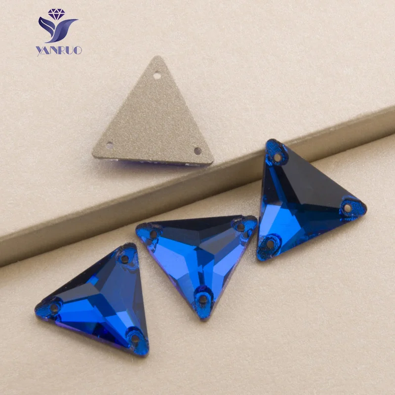 YANRUO 3270 Triangle All Color Sew On Stones Glass Crystals Rhinestones Best Quality Gems Stones For Clothing 