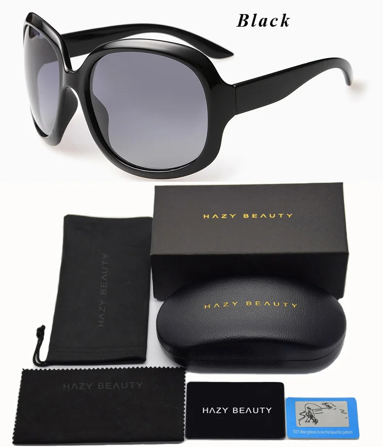 Для женщин классический большой кадр солнцезащитные очки 3113 девушку Брендовая Дизайнерская обувь поляризованных солнцезащитных очков повелительница UV400 Óculos посылка - Цвет линз: Black