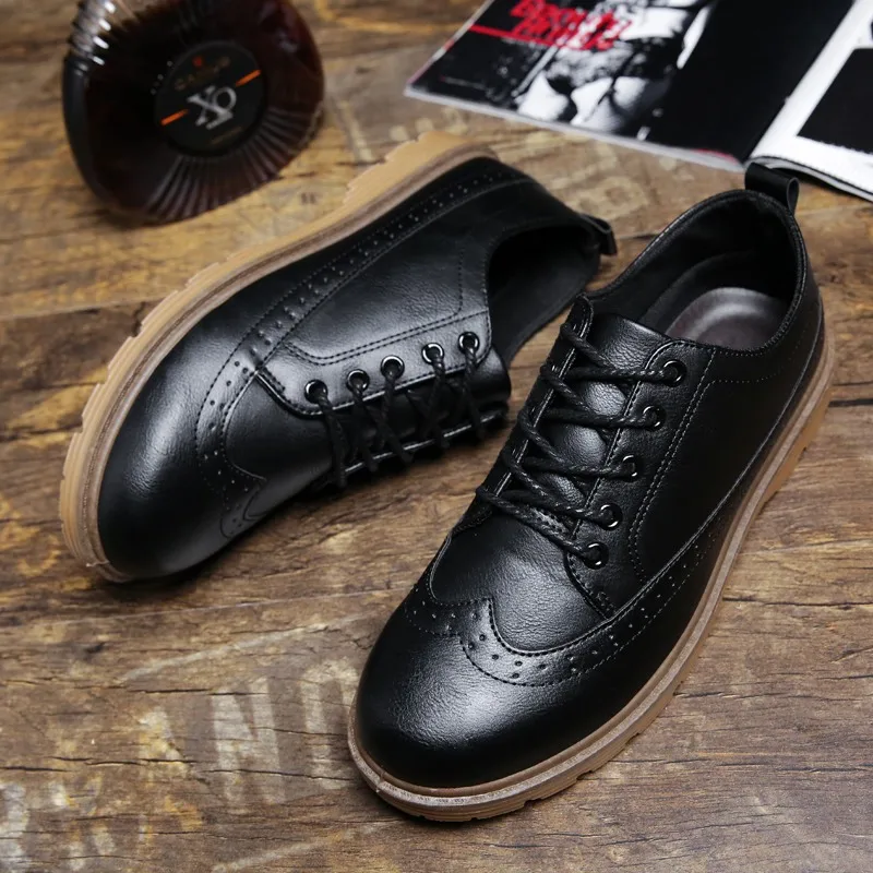 Мужские туфли из натуральной кожи; фирменные удобные модельные мужские туфли-оксфорды ручной работы; элегантные мужские деловые свадебные туфли; 3 - Цвет: black