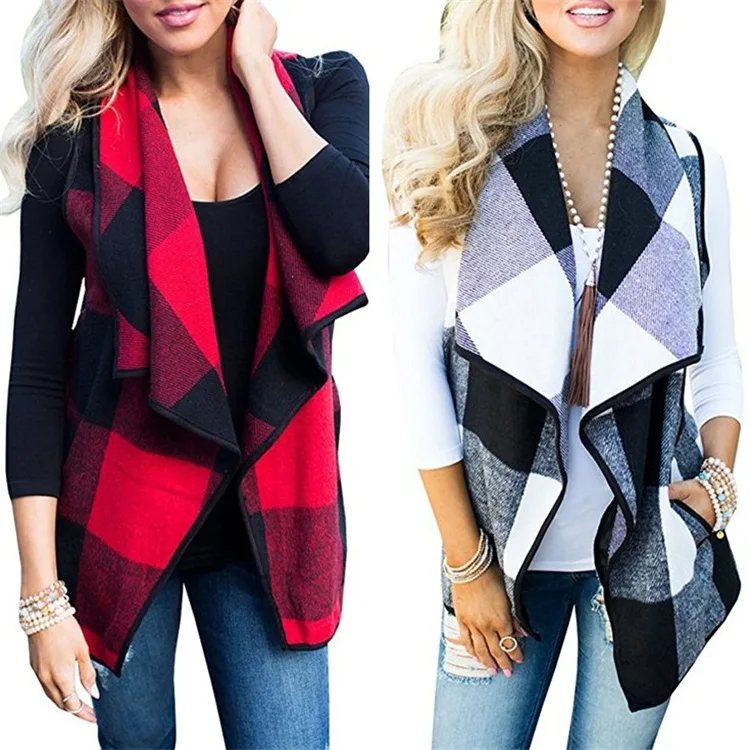

Fashion Woman Clothes Vest Women Winter Basic Coat Women Colete Feminino Coats Chalecos Para Mujer Femme Vests Jackets Plaid
