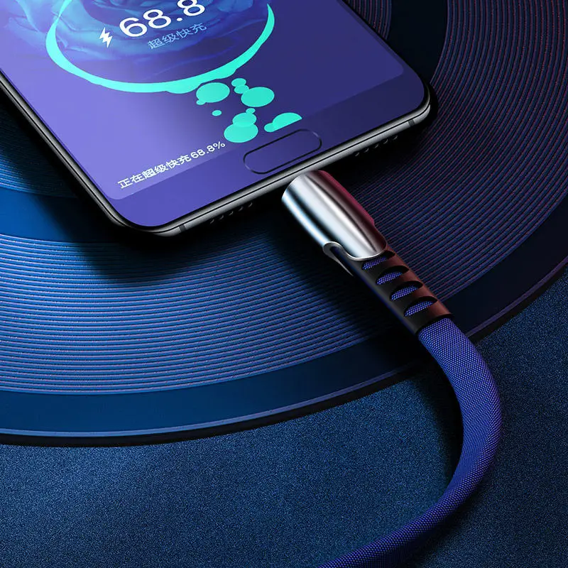 IHaitun 5A Тип usb C кабель для huawei Коврики 20 P20 Honor 10 Xiaomi Redmi Note 7 Pro Кабель Зарядное устройство Шнур быстрый 3,1 телефонный провод - Цвет: Синий