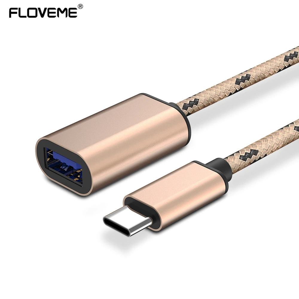 FLOVEME usb type C OTG Кабель-адаптер для передачи данных для Xiaomi 4S 5 для huawei mate 9 P9 USB 2,0-USB кабель-конвертер для huawei Xiaomi