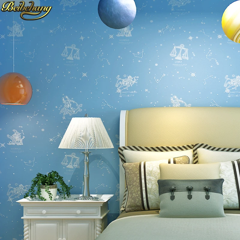 

beibehang papel de parede 3D Modern Blue 3D Fantasy Constellation wallpaper for kids room wall papers home decor Boys girls room