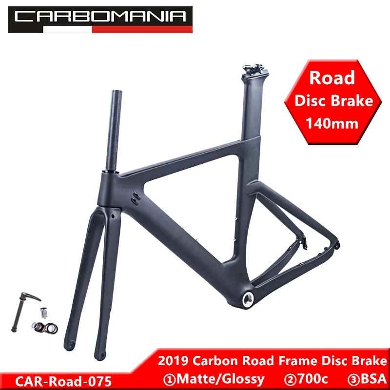 Clearance Newly Carbon Road Frame disc brake 2020 DI2 Mechanical carbon fibre road cycling race bicycle frameset Thru Axle 12mm 49/51/54cm 0