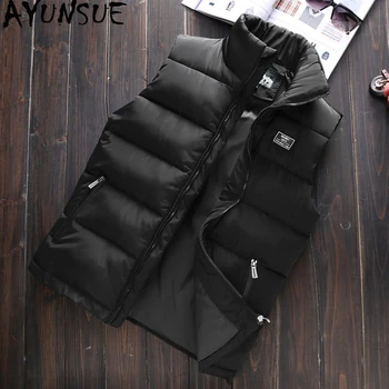 

AYUNSUE 2020 Men Vest Autumn Winter Sleeveless Jacket Short Warm Coat Parka Hombre Vests Mens Clothing Colete Masculino KJ755