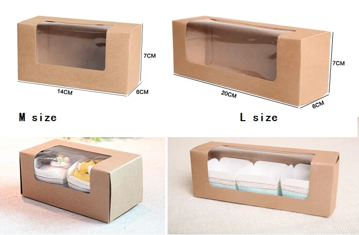 

30piece/lot, Kraft paper Macaroon packing box,Transparent window Muffin Cake Box heart baking box