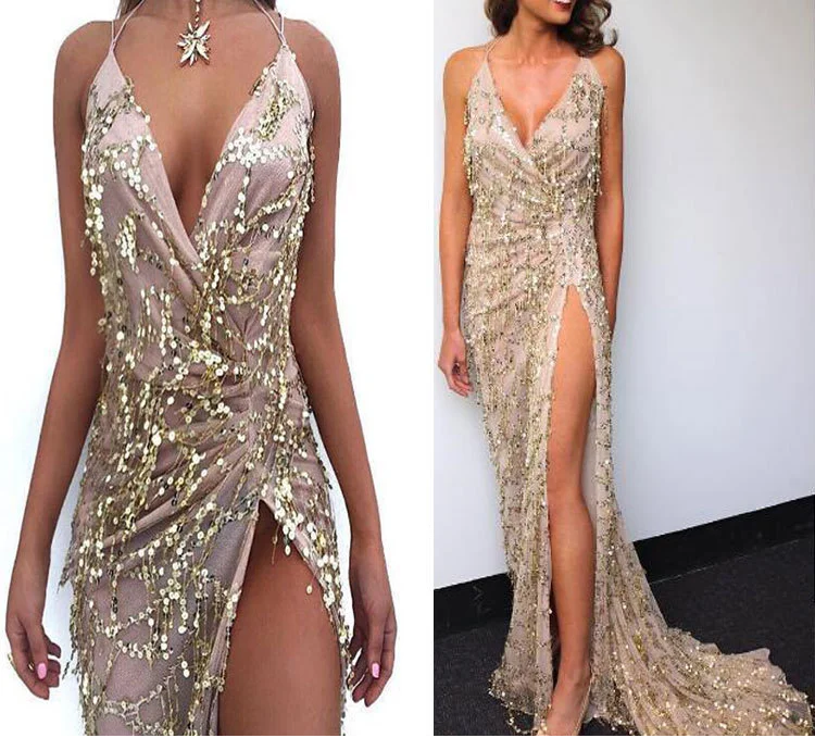 

2019 Silver Formal Prom Party Dress Sexy V Neck Tassel Bright Evening Party Dresses Vestido De Festa
