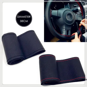 

38CM Steering Wheel Covers Leather braid for Ford Expedition EcoSport Kuga F-Series Escape SVT Reflex Freestar Five FG F-350