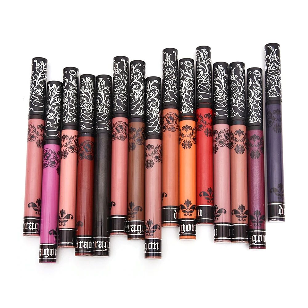 

15 Colors Lip Gloss Makeup Matte Lips Paint Lipstick Matte Waterproof Long Lasting Tint Lip Gloss Beauty Maquiagem P TSLM2
