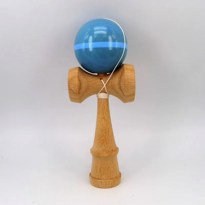 Vivewood, прозрачный глянцевый PU Kendama с 1 полоса, изготовлена из бука, 18 см Kendama с глянцевым PU Краски, видимый ясно древесины