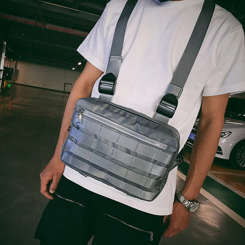 Хип-хоп нагрудная сумка, черная панк уличная нагрудная сумка, функциональный тактический военный жилет, сумка через плечо Kanye West, поясная сумка