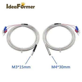 

3D priner UM2 PT100 Thermocouple Sensor M3*15*2000mm/M4*30*2000mm 2meter length Germany chip 3 wires with 3 terminal