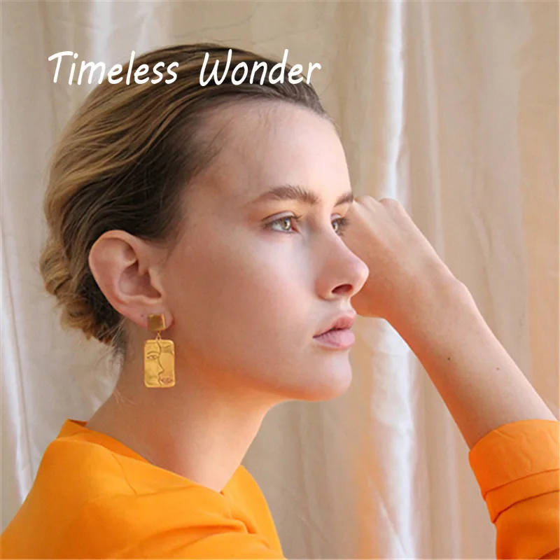 

Timeless Wonder New Face Outline Stud Statement Earrings Vintage Women Jewelry Amazing Punk Party Gift Trendy Gothic Figure 6622