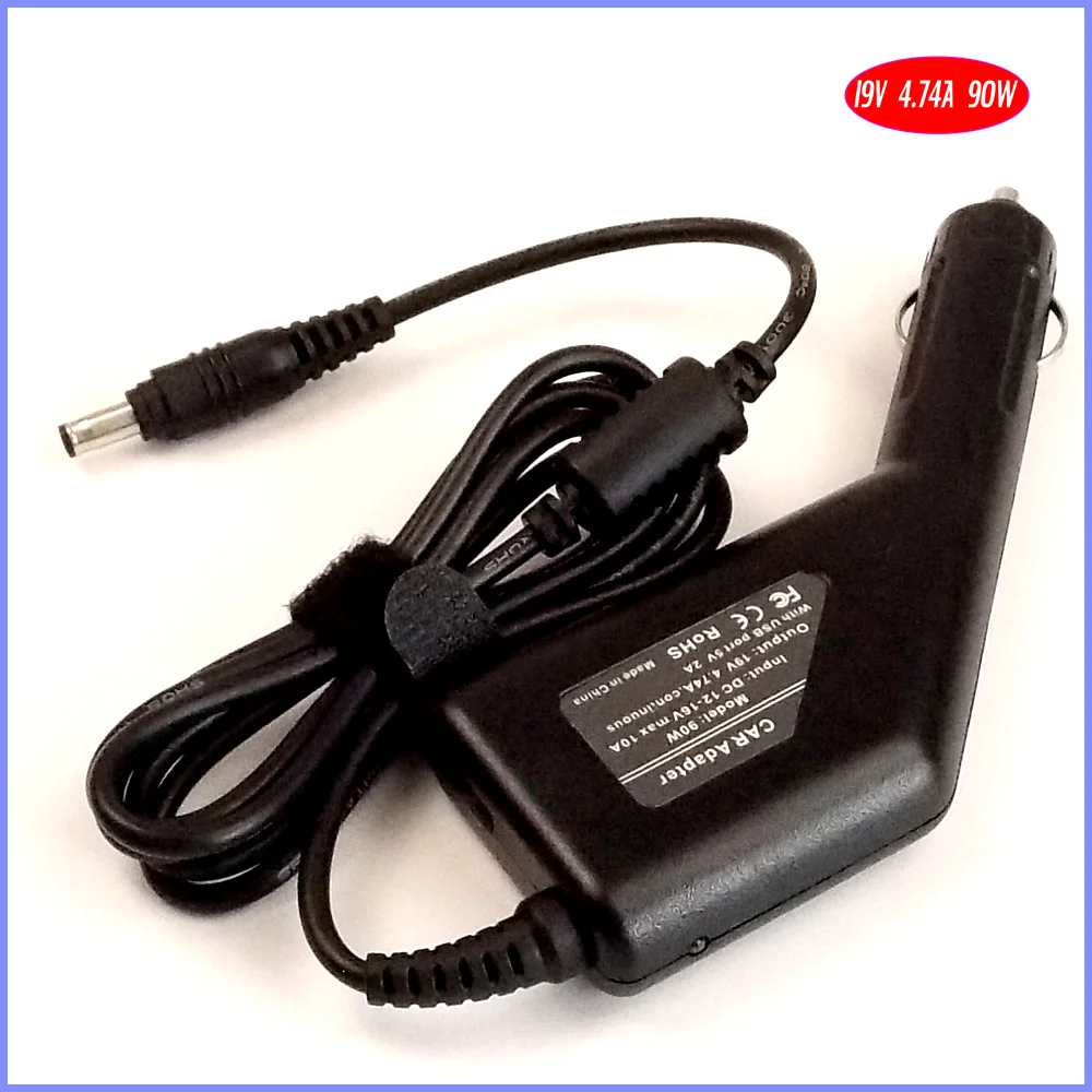 19V 4.74A 90W ноутбук автомобильный DC адаптер зарядное устройство + USB (5V 2A) для Samsung RC410
