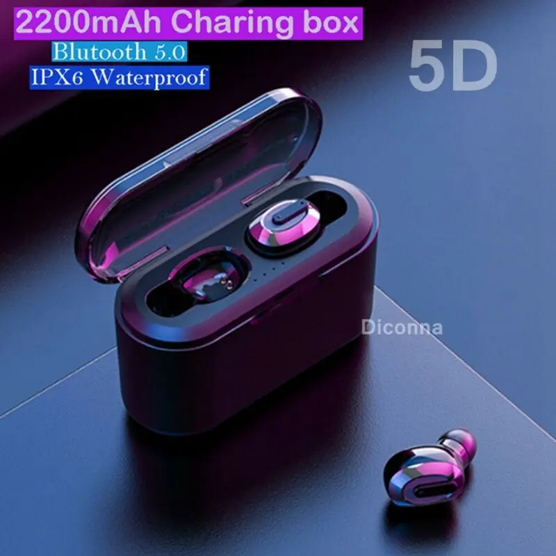 Bluetooth 5 0 Mini Sport Headset TWS Wireless Gaming Earphones Bass Earbuds Stereo Headphones IPX7 Waterproof 2019
