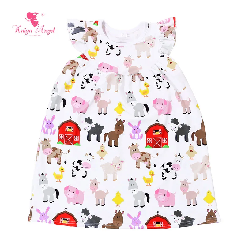 

Kaiya Angel 1pcs Flower Animal Princess Dress Baby Girls Dress 2018 Summer Clothes Factory Wholesale