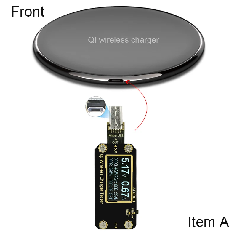 QI Беспроводное зарядное устройство микро USB тестер напряжения Амперметр SAMSUNG S8 S6 Edge S6edge+ Plus S7 S7Edge Note5 iphone 8/8 plus/iphone X - Цвет: ITEM A