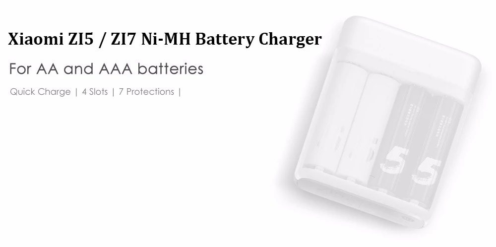 4 шт./лот Xiaomi ZMI ZI5 AA 1800 мАч 1,2 в перезаряжаемый Ni-MH аккумулятор Xiaomi ZIM power Bank Аккумулятор/4 слота смарт-зарядное устройство набор