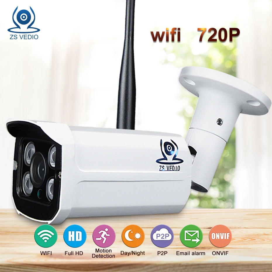 

ZSVEDIO Surveillance Cameras ip camera outdoor wifi onvif wireless security 720P Night Vision Device monitor ip camera wi-fi