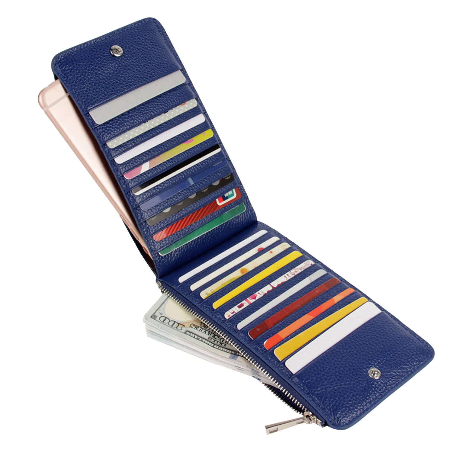 

Men's Card Bag Leather Wallet Holder Credit Card Leather Bank Card Package Female Solid Color