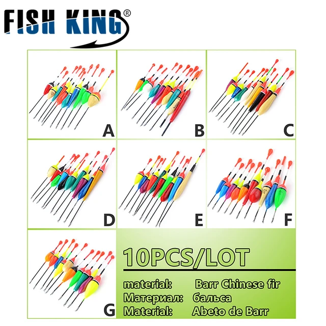 FISH KING 10PCS/Lot Mix Size Color Ice Fishing Float Bobber Set Buoy Boia  Floats For Carp Fishing Tackle Accessories - AliExpress