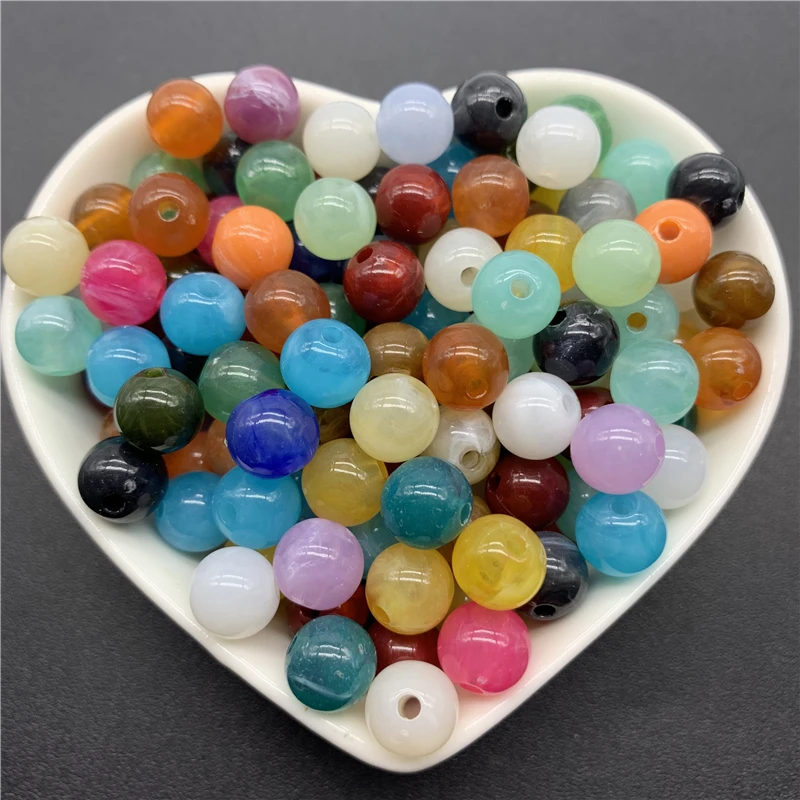 6mm 8mm 10mm Acrylic Spacer Beads Round Loose Cat's Eye Beads For Jewelry Making DIY Bracelet Necklace Accessories