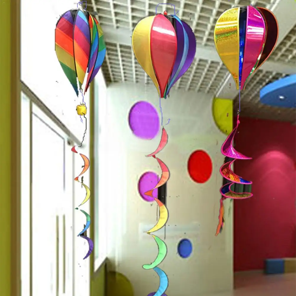 Hong TTH Striped Rainbow Windsock Hot Air Balloon Wind Spinner Garden Yard Outdoor Decor Toy Hong TTH Striped Rainbow Windsock Hot Air Balloon Wind Spinner Garden Yard Outdoor Decor Toy