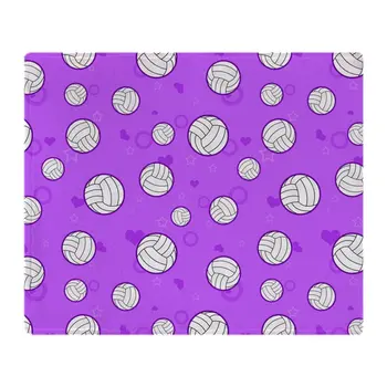 

Cute Volleyball Pattern Purple Soft Fleece Throw Blanket Soft Flannel Blanket to on for the sofa/Bed/Car Portable Plaids