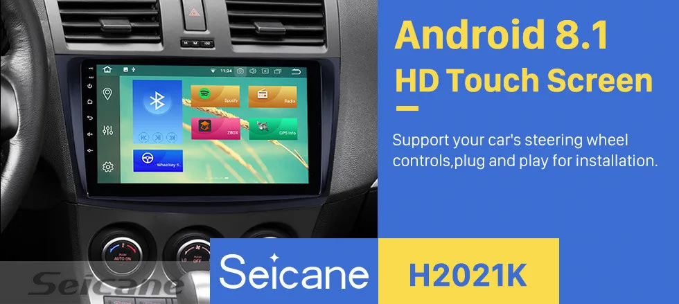 Perfect Seicane 9 Inch Android 8.1/8.0 Car GPS Navigation Radio Multimedia Player For 2009 2010 2011 2012 Mazda 3 Axela Support RDS DVR 0