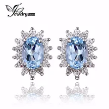 JewelryPalace Topza Pendientes Del Perno Prisionero de la Piedra Preciosa Natural Genuino 925 Plata Esterlina Encanto de La Joyería de Regalo Para Las Muchachas A Estrenar de La Joyería