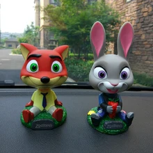 ZOOTOPIA Head Shaking Dolls Car Action Figure Toys Nodding Dolls Car-Styling Robot Head Shaking Toys Auto Ornament Decoration