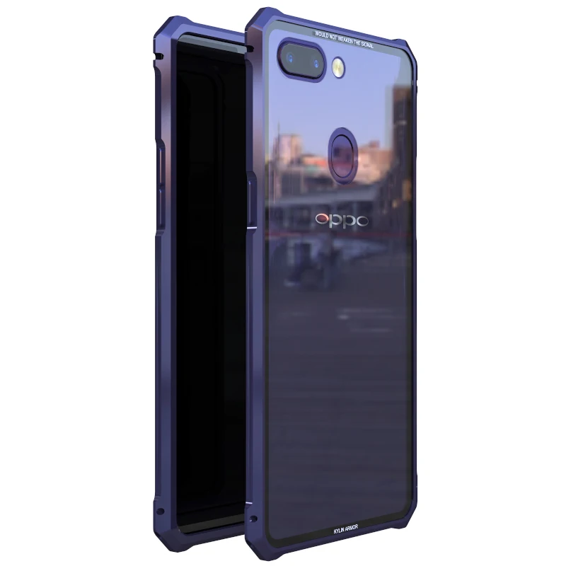 

High-end ultra-thin metal frame Tempered glass mirror shell For OPPO R15 case. R15 Dream cover.