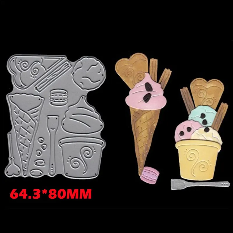 ice cream Послеобеденный чай еда металлическая прорезной трафарет для окраски для DIY Скрапбукинг декоративное тиснение ручной работы высечки шаблон - Цвет: ice cream