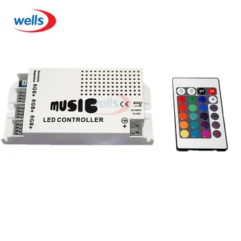

DC12-24V Music Sound LED Controller with 3 Channels 9A 24key IR Remote Control for 5050 3528 5630 RGB LED Strip Light