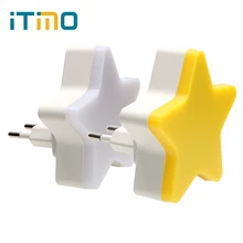 ITimo Children’s Room Decoration Light Control EU/US Plug Star Night Light Socket Lamp Plug-in Wall Lamp Home Lighting