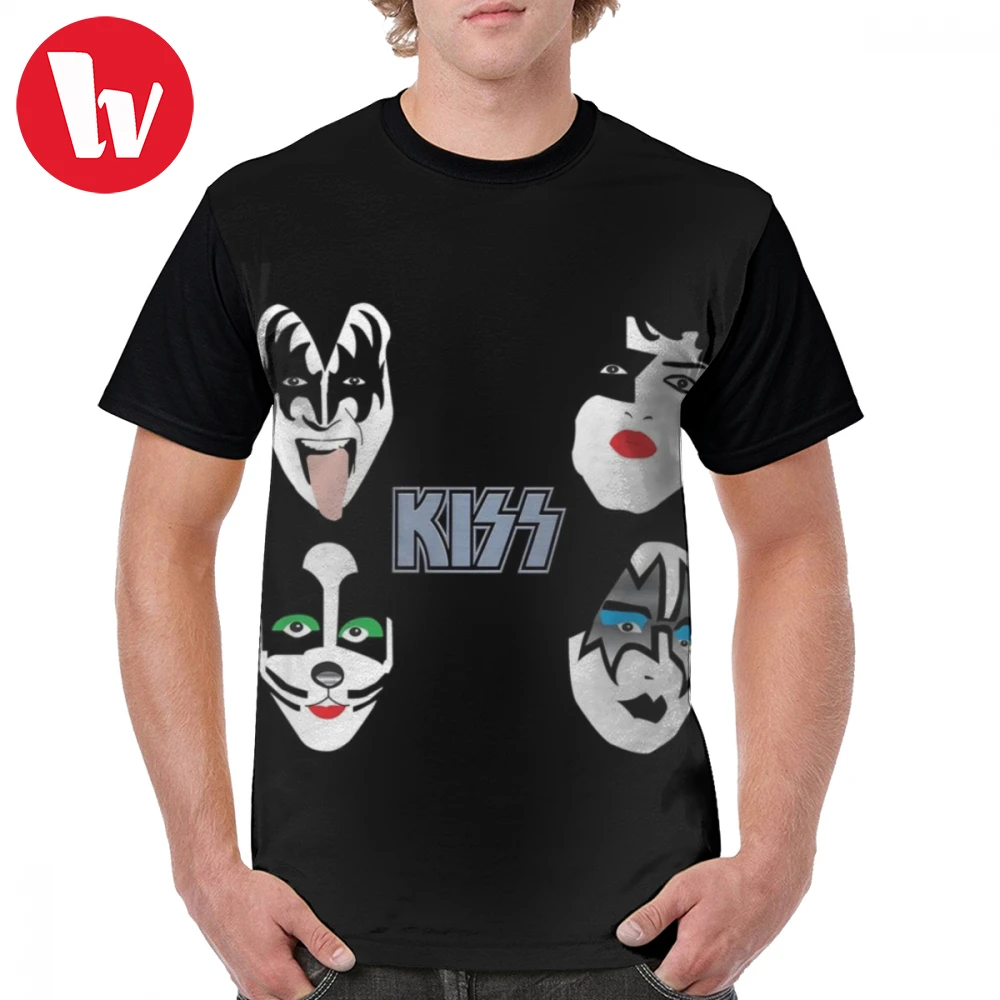 

Kiss Band T Shirt Kiss T-Shirt Men Printed Graphic Tee Shirt Short Sleeves 100 Polyester Awesome Plus size Streetwear Tshirt