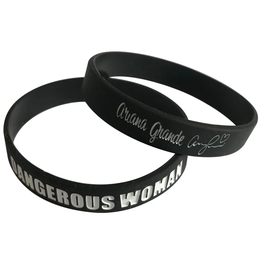 

50PCS/Lot Ariana Grande Dangerous Woman Silicone Wristband for Music Fans Gift Bracelet