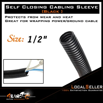 

50ft 1/2" Hose Cover Polyethylene Audio Video & Black Split Loom Tubing Wire
