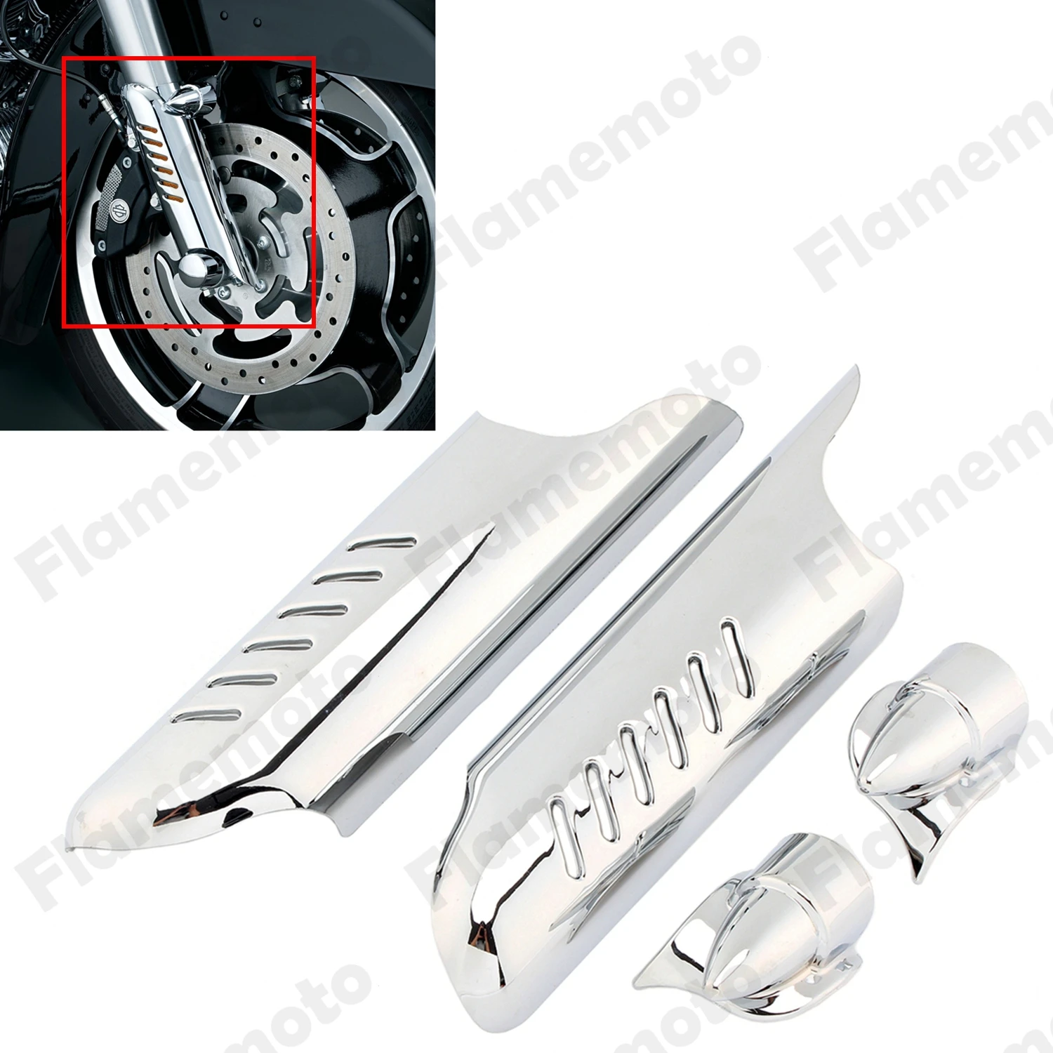 Fork Motorcycle Lower Leg Deflectors Shields Cover For Harley Electra