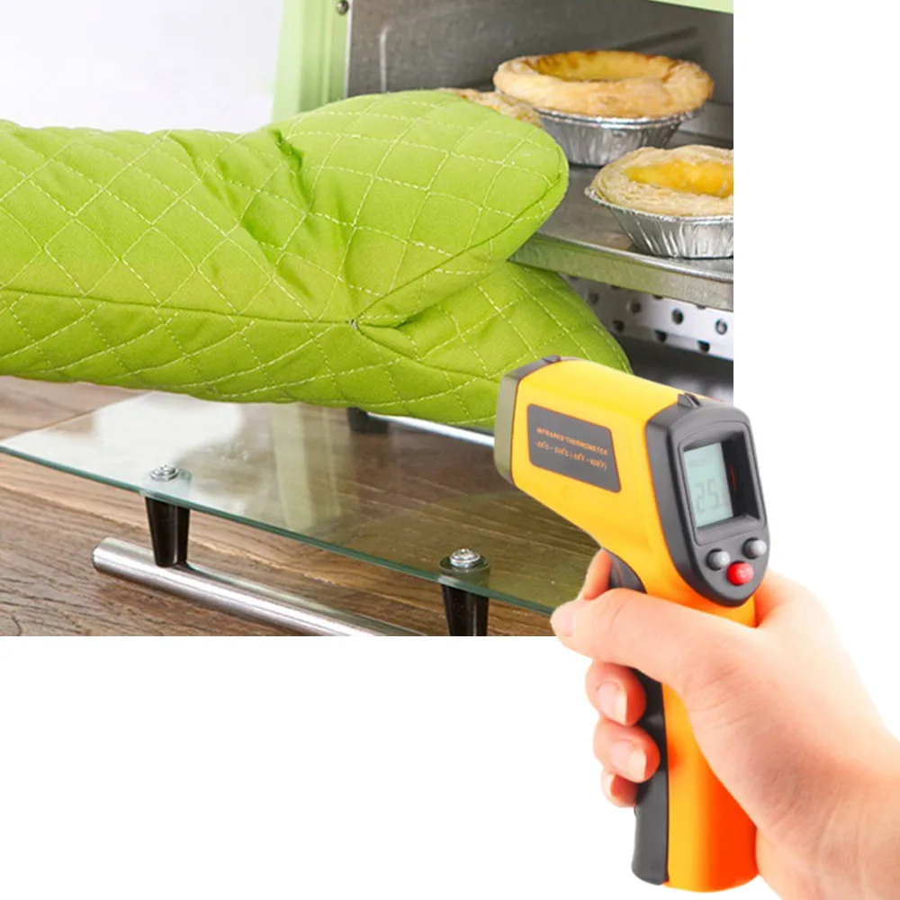 

IR Thermometer Non-Contact Laser Display IR Infrared Digital C/F Selection Surface Temperature Thermometer Pyrometer Imager Gu