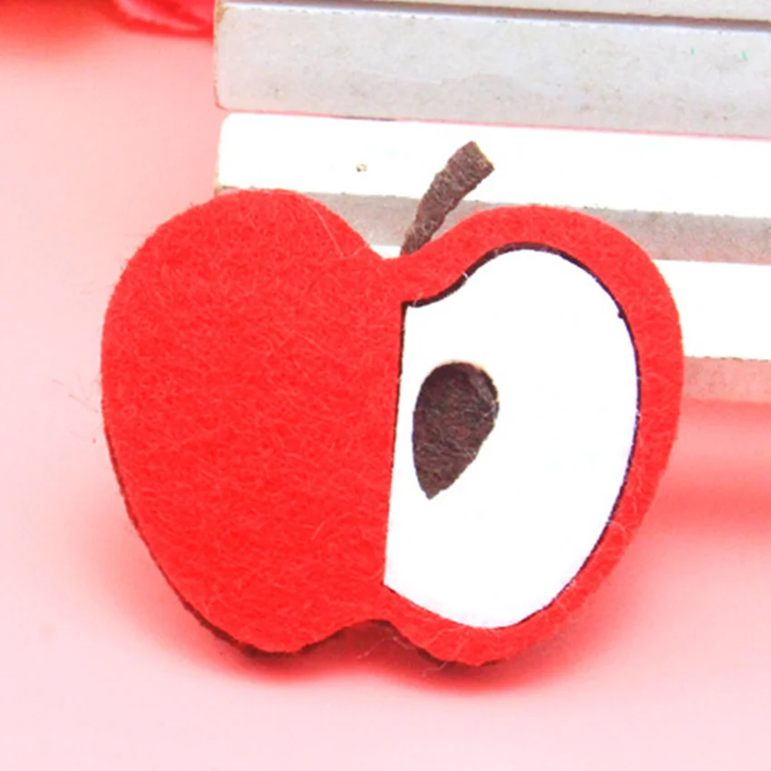 20 шт смешанных цветов вишневые фрукты и овощи ткань для аппликации Войлок заплатка для одежды Швейные принадлежности "сделай сам" Детские ремесла аксессуар - Цвет: apple