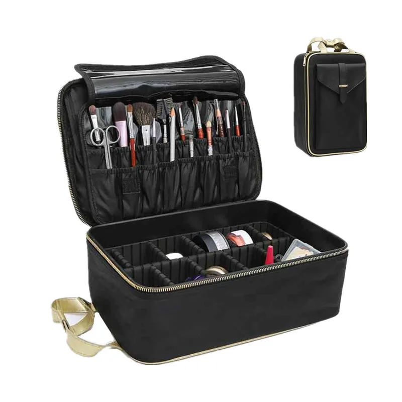 

Luxury Brand Suitcase Three-Layer Cosmetic Box Bag Women Beauty Professional Make Up Case for MakeUp Tattoos Nail Art Tool Bin