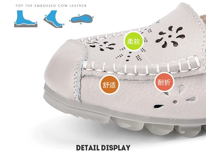 CAGILKZEL 2019 New Women Ballet Shoes Flats Cut Out Leather Breathbale Moccains Casual Woman Boat Shoes Ladies Ballerina (5)