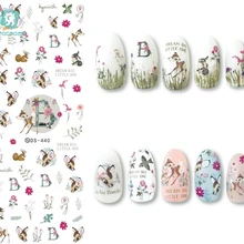 Rocooart DS440-457, новинка, осень, милый олень, цветы, Иисус, банан, наклейки для ногтей, Harajuku, наклейки для ногтей, наклейки для маникюра