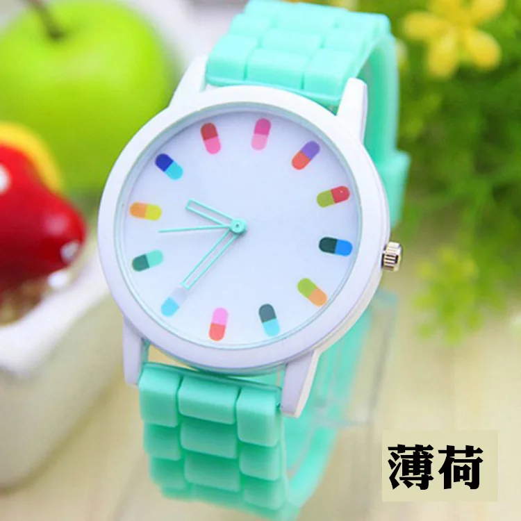 Color8 Дети мультфильм телефон случае часы капсулы часы таблетки стол желе конфеты-цветные часы студентов детей ювелирные часы - Цвет: Color8